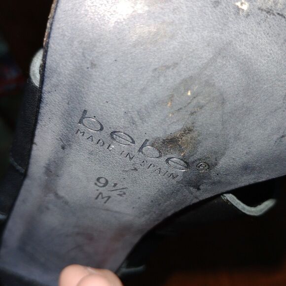 Y2K Bebe Black Sling Back Pump Style Heels Made In Spain 9.5 Medium - Picture 4 of 11